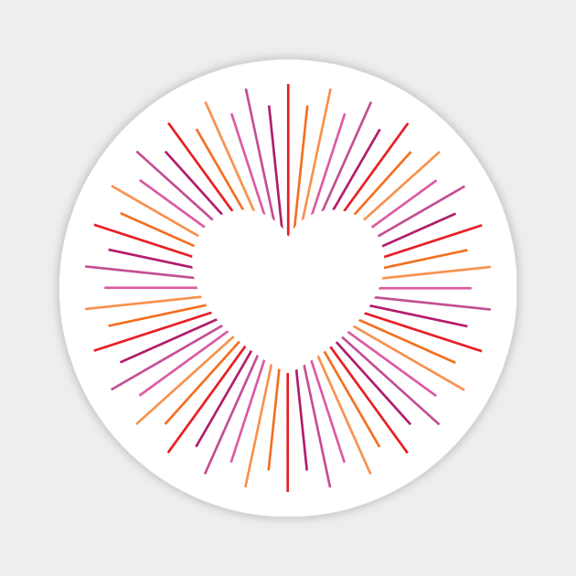 Lesbian Pride Radial Heart Magnet by lavenderhearts